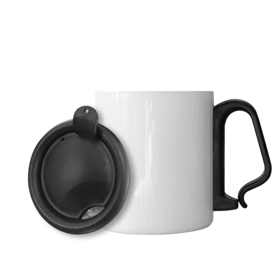 Taza C/Tapa Acero Inoxidable Blanco 350ml