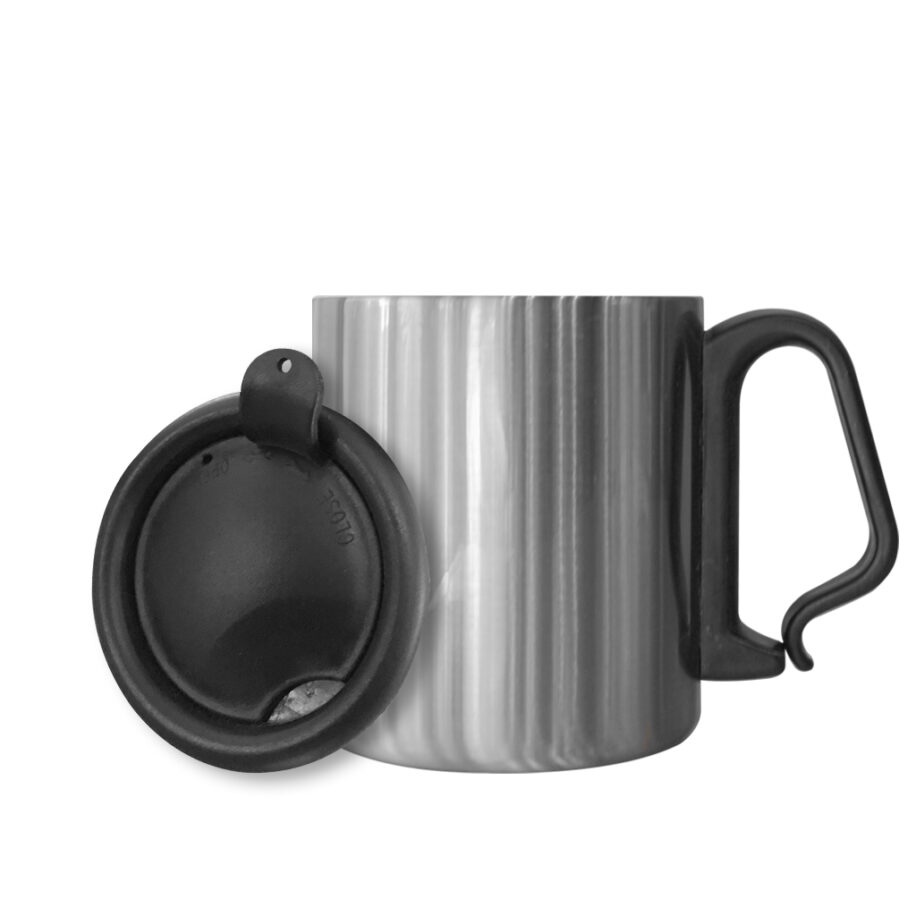 Taza C/Tapa Acero Inoxidable Plata 350ml