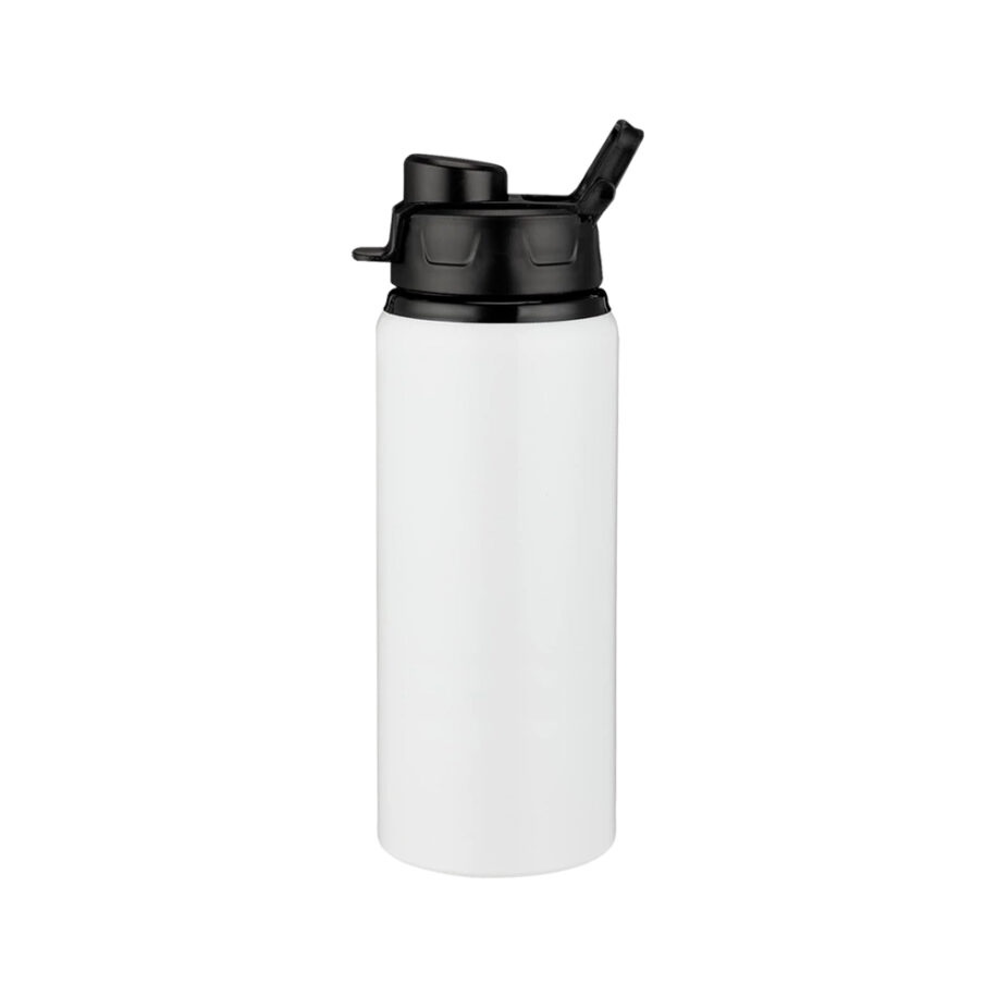 Thermo Sport Aluminio Tapa Negra Blanco 600ml