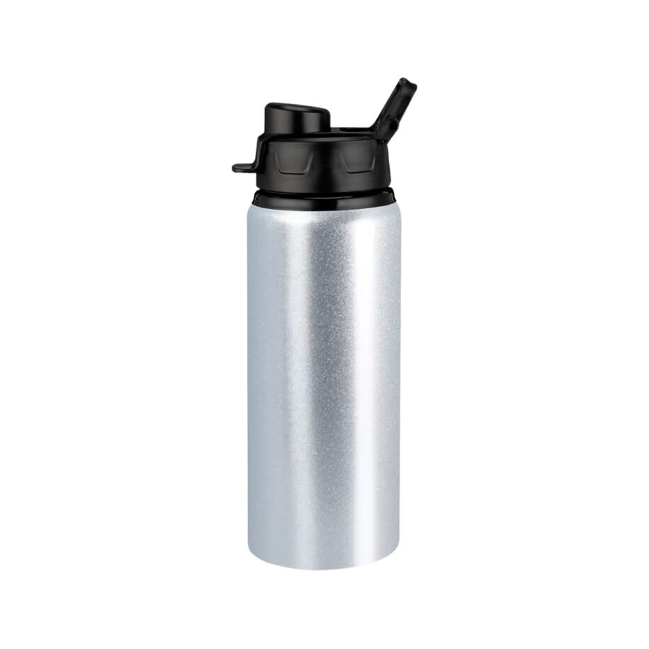 Thermo Sport Aluminio Tapa Negra Plata 600ml
