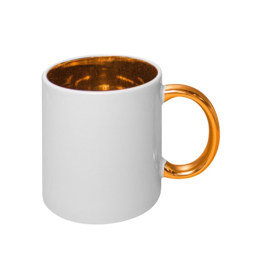 Taza interior y mango espejo champagne 11oz