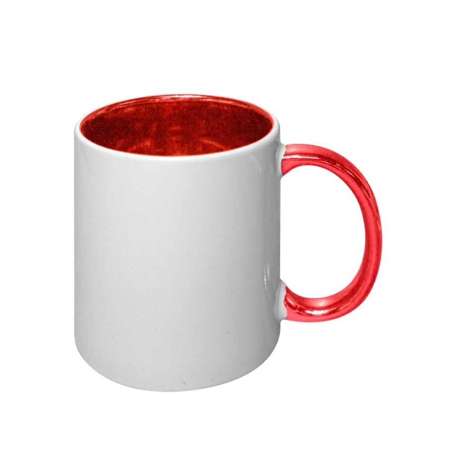Taza interior y mango espejo rojo 11oz 