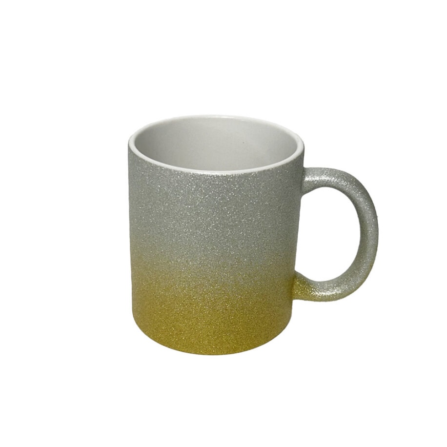 Taza Glitter Bicolor Plata/Oro 11oz