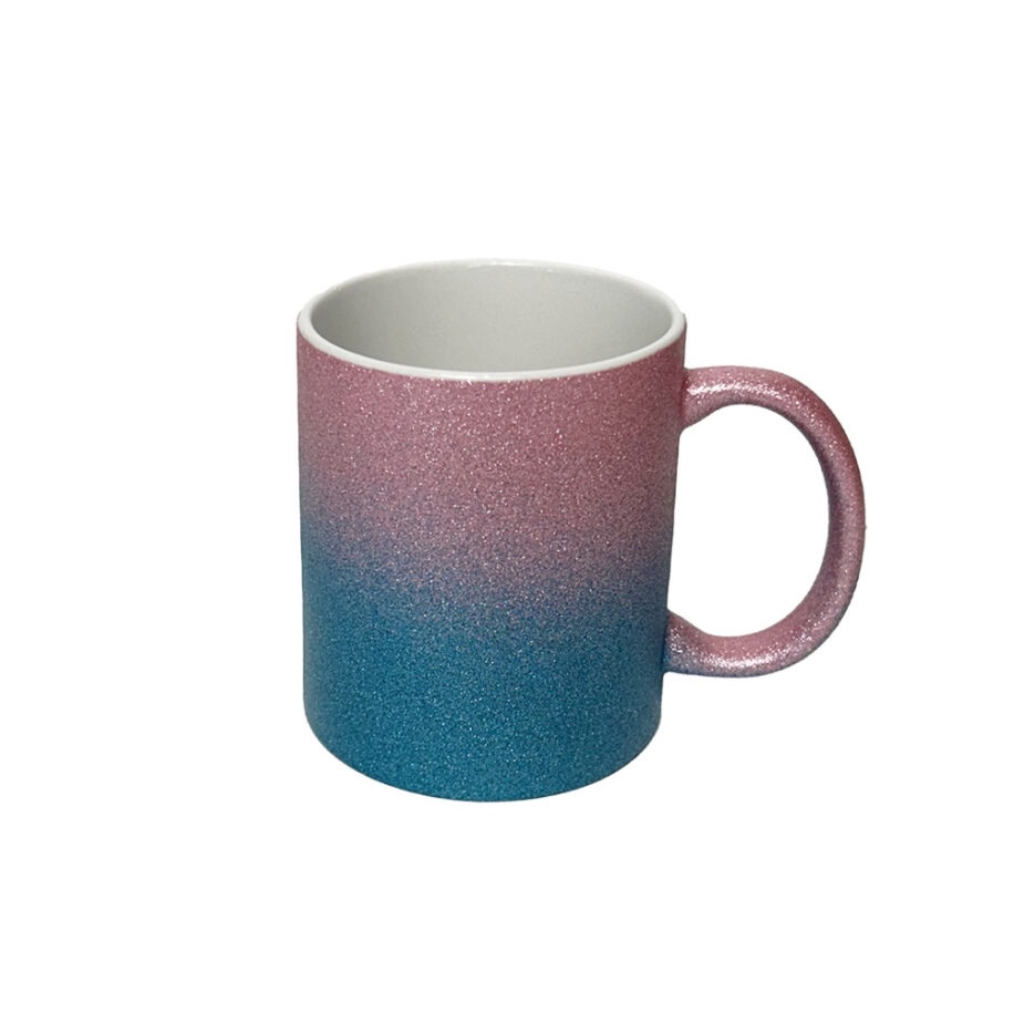 Taza Glitter Bicolor Rosa/Azul 11oz
