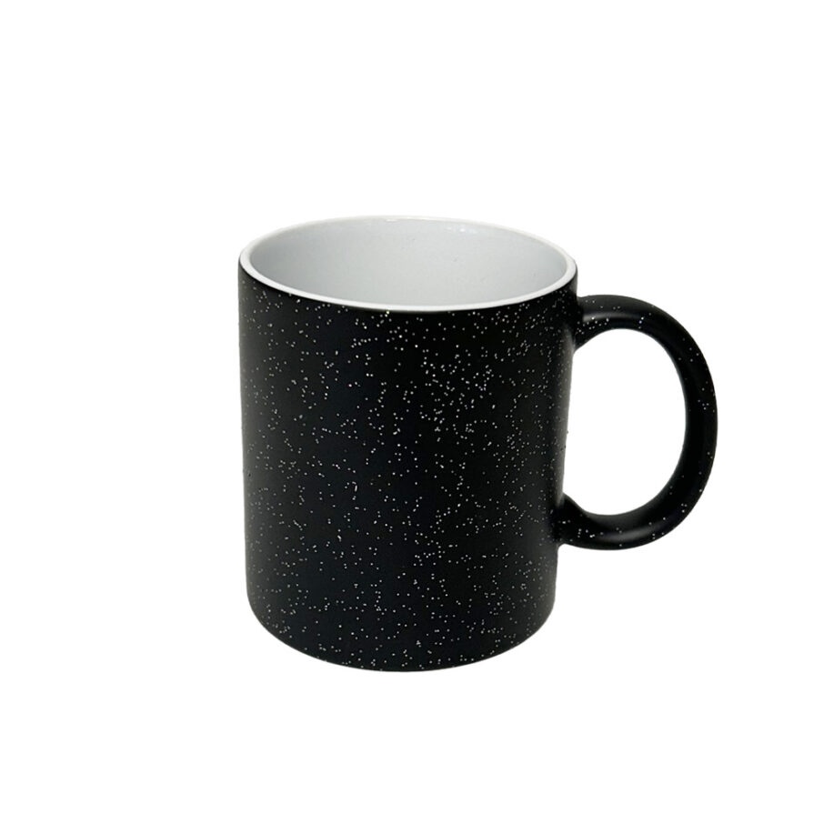 Taza Mágica Mate Glitter Negra 11