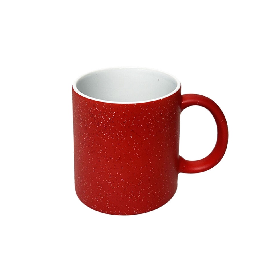 Taza Mágica Mate Glitter Roja 11 oz