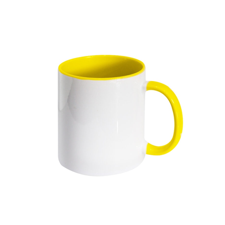 Taza Interior y Mango Amarillo 11oz