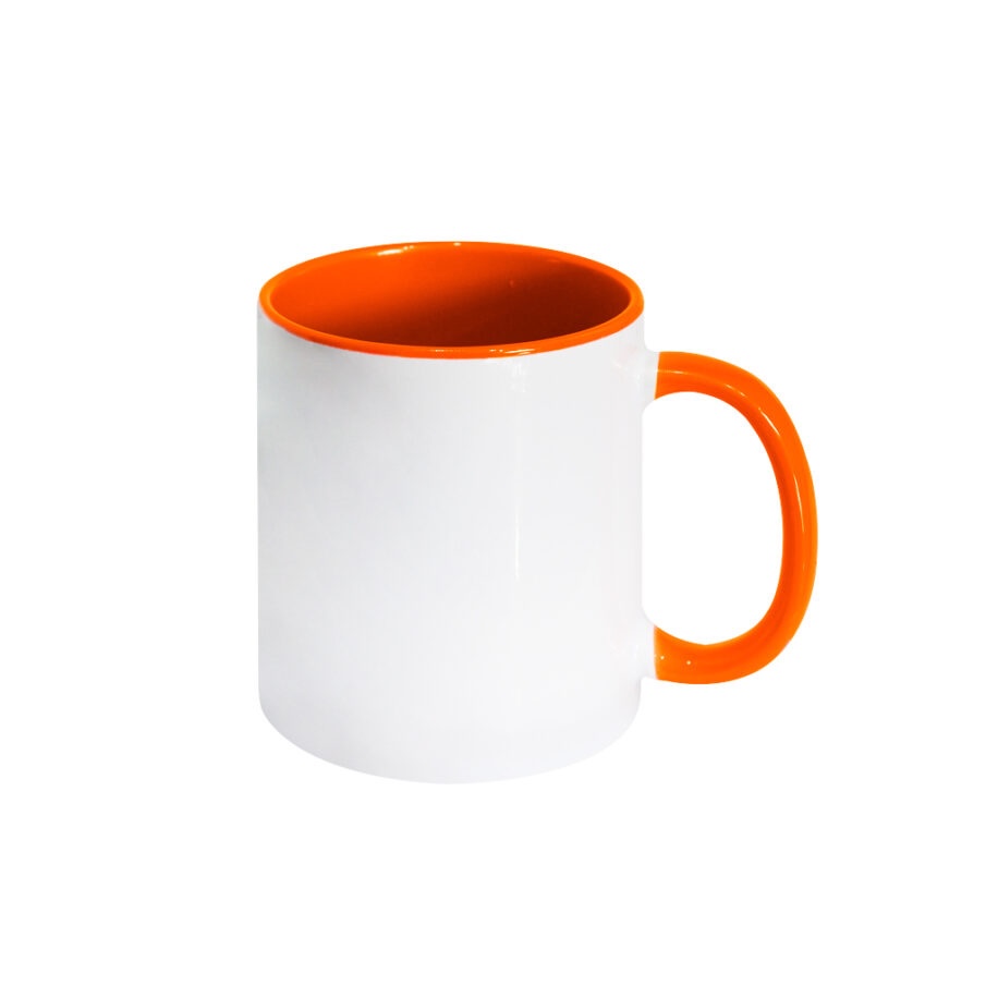 Taza Interior y Mango Naranja 11oz