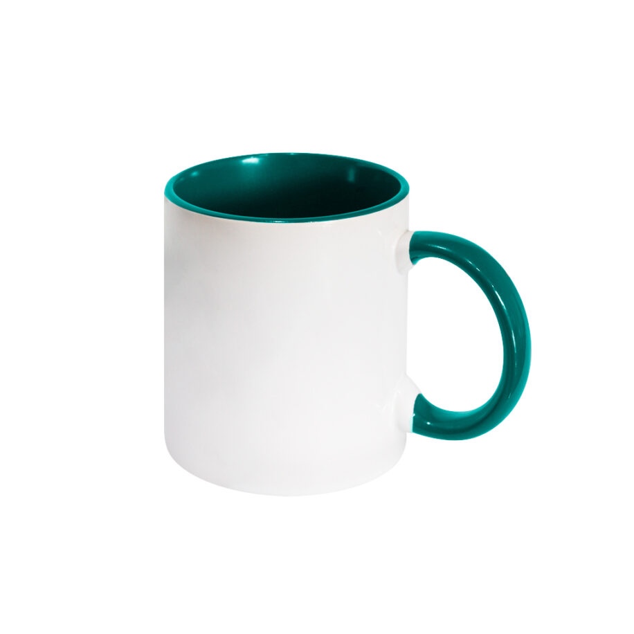 Taza Interior y Mango Verde Bandera 11oz