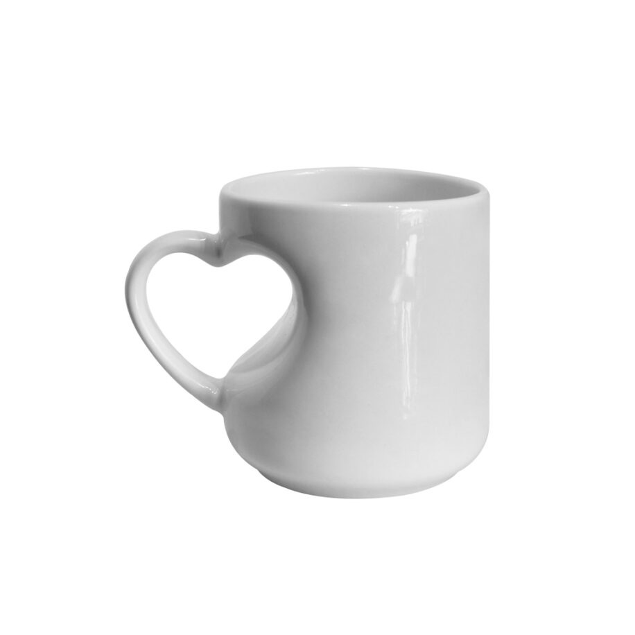 Taza Blanca Cuerpo Y Asa Corazón 11oz
