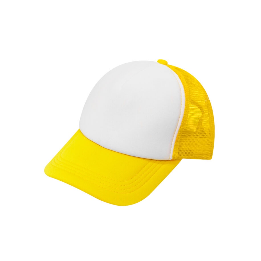 Gorra Poliéster Tipo Trucker, Bicolor Amarillo, Unitalla
