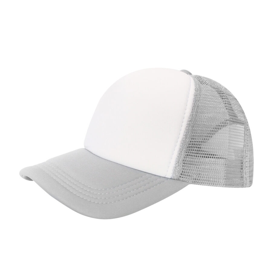 Gorra Poliéster Tipo Trucker, Bicolor Gris, Unitalla