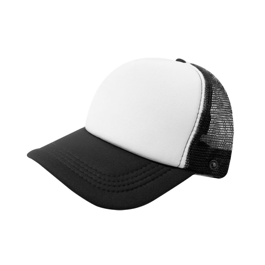 Gorra Poliéster Tipo Trucker, Bicolor Negro, Unitalla