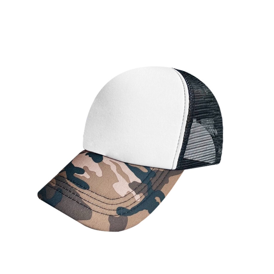 Gorra Poliéster Tipo Trucker, Camuflajeada Gris Oscuro, Unitalla