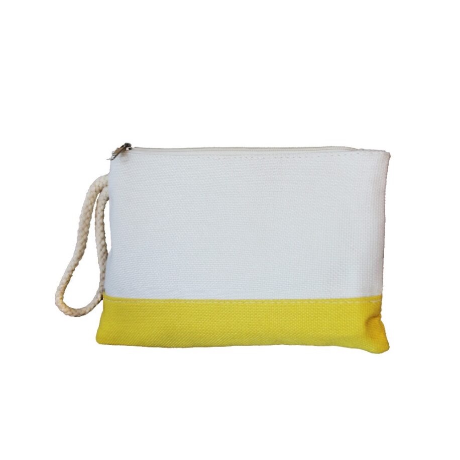 Bolso De Mano C/Correa Blanca / Amarillo Sublimable (17.5×25.5 cm)