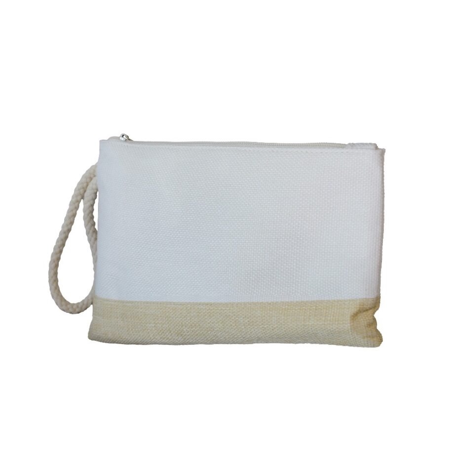 Bolso De Mano C/Correa Blanca / Café Sublimable (17.5×25.5 Cm)