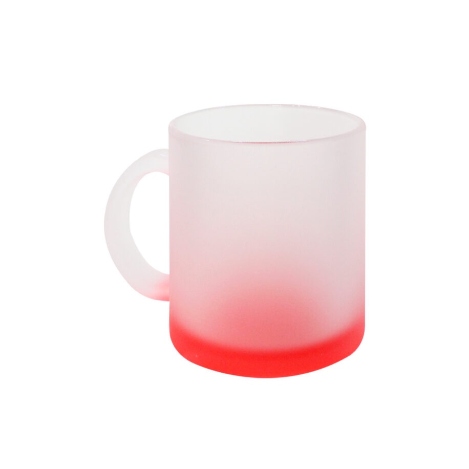 Taza De Vidrio Satinado Color Rojo 11oz