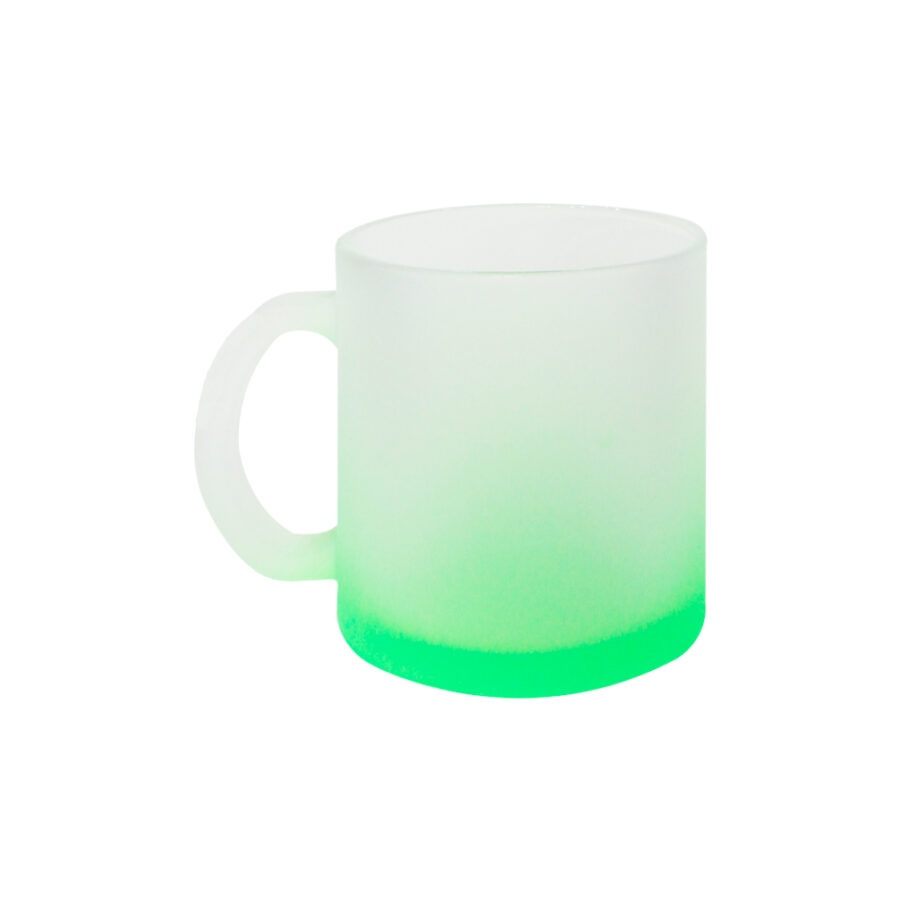 Taza De Vidrio Satinado Color Verde 11oz