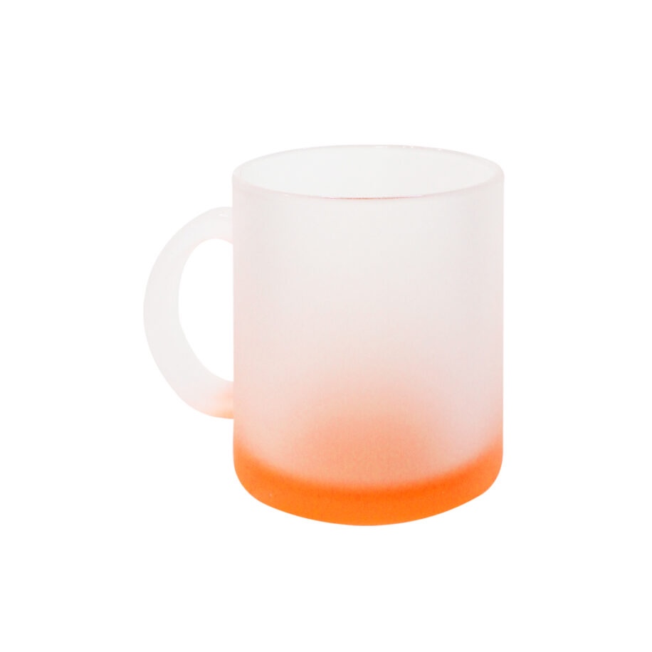 Taza De Vidrio Satinado Color Naranja 11oz