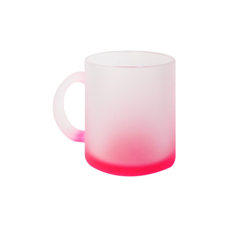 Taza De Vidrio Satinado Color Rosa 11oz