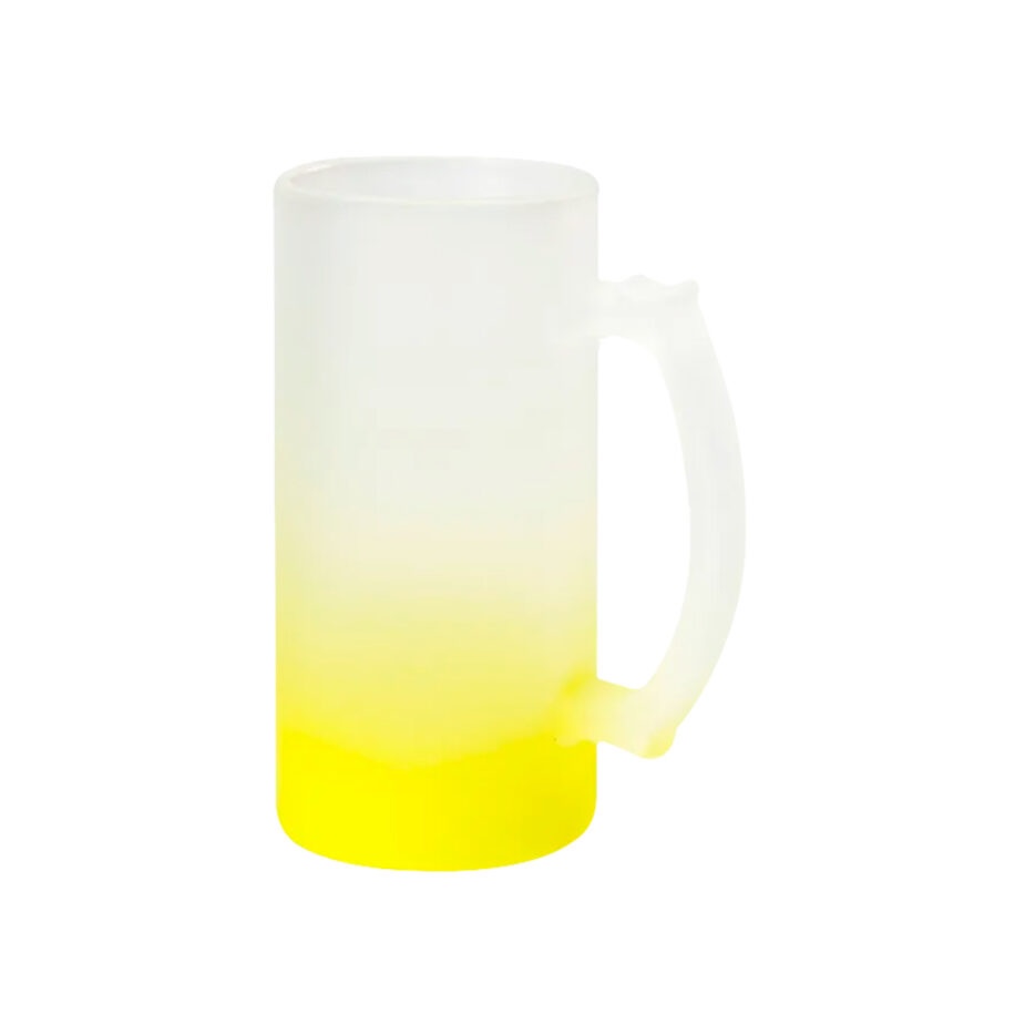 Tarro de Vidrio Satinado C/Fondo Amarillo 16oz
