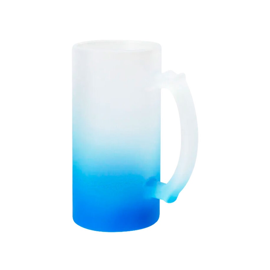 Tarro de Vidrio Satinado C/Fondo Azul 16oz