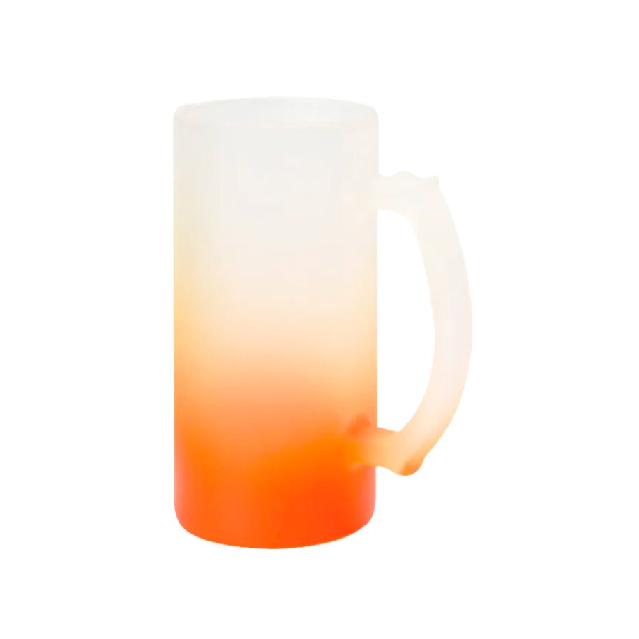 Tarro de Vidrio Satinado C/Fondo Naranja 16oz