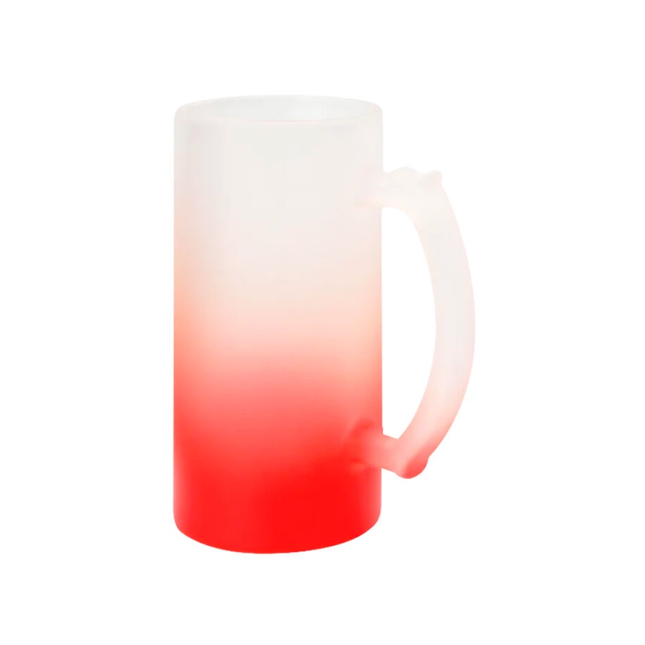 Tarro de Vidrio Satinado C/Fondo Rojo 16oz