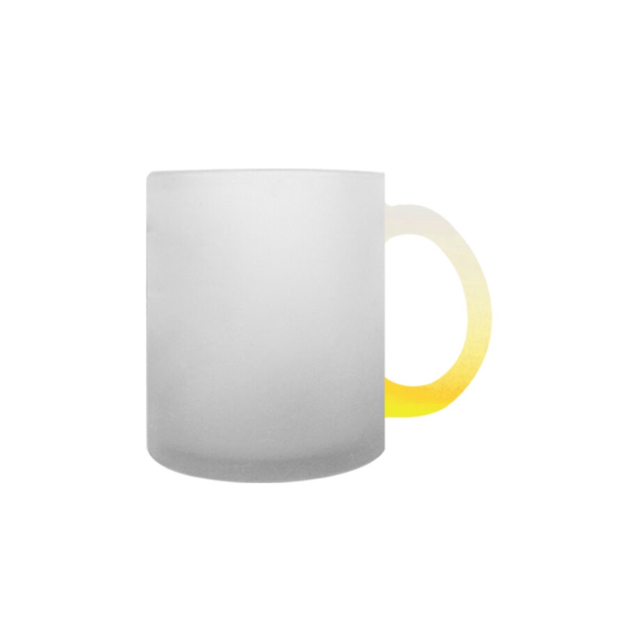 Taza De Vidrio Satinado Mango Amarillo 11oz