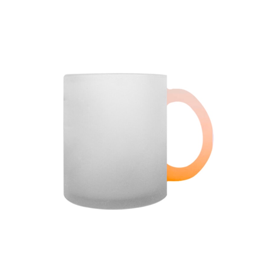 Taza De Vidrio Satinado Mango Naranja 11oz