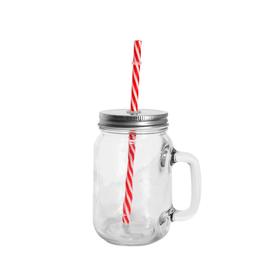 Tarro De Vidrio Mayson Con Asa Transparente 450ml